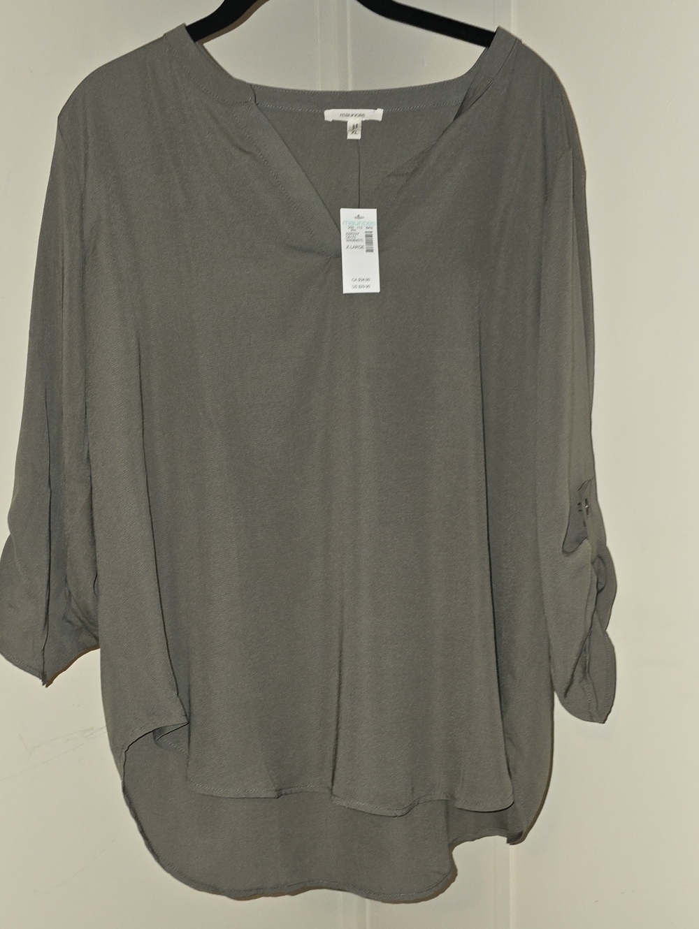 Maurices Olive Gray V-Neck Tunic Top